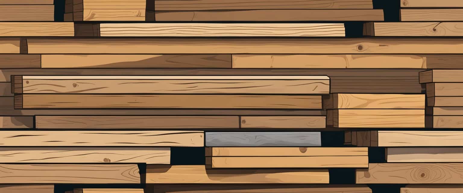Lumber stacked at a lumber yard